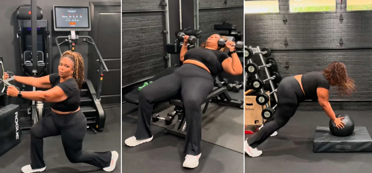 Lizzo exercises